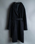 Vintage mohair wool striped gown coat