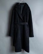 Vintage mohair wool striped gown coat