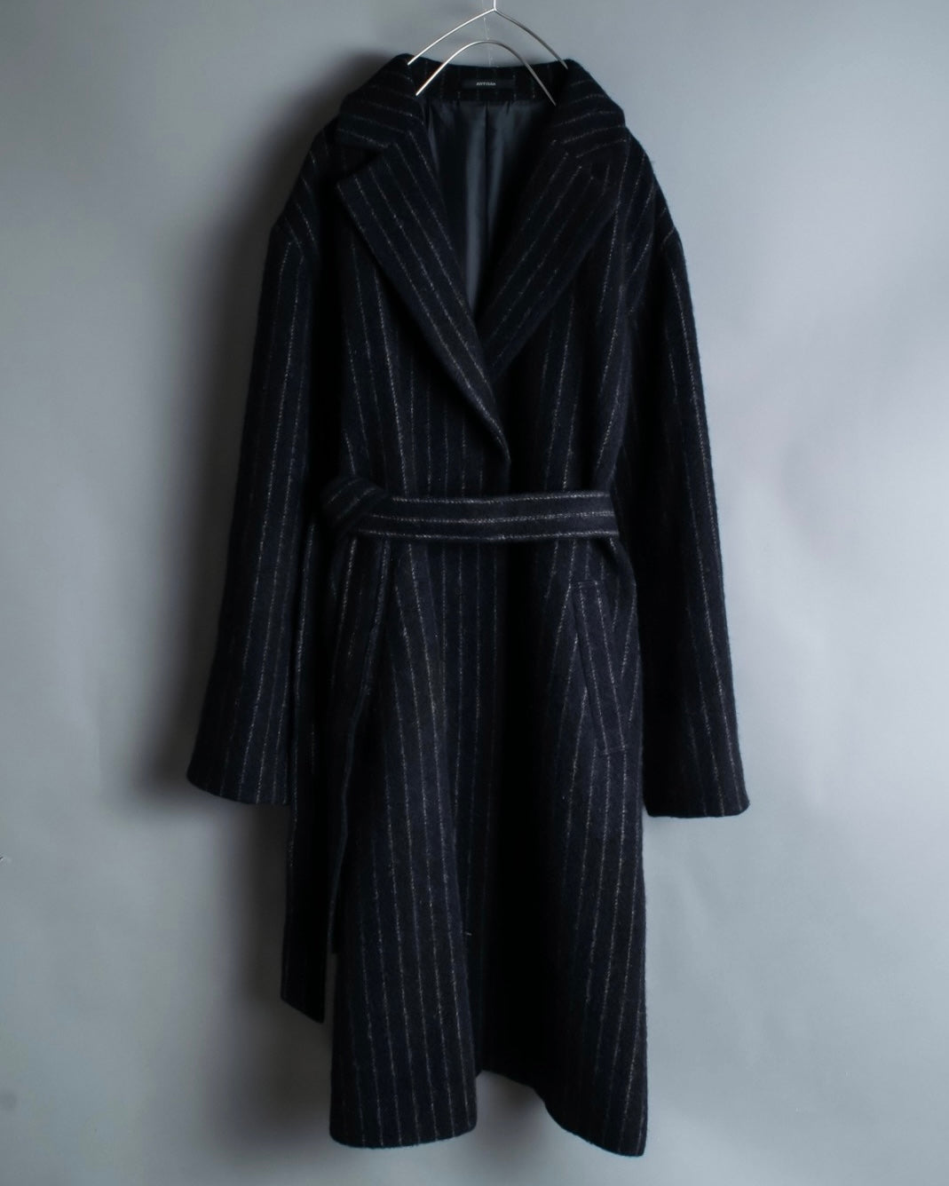Vintage mohair wool striped gown coat