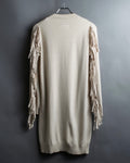"MM6" Arm fringe design knit dress