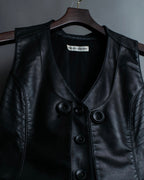 "Hiroko Koshino" Lamb leather layered vest