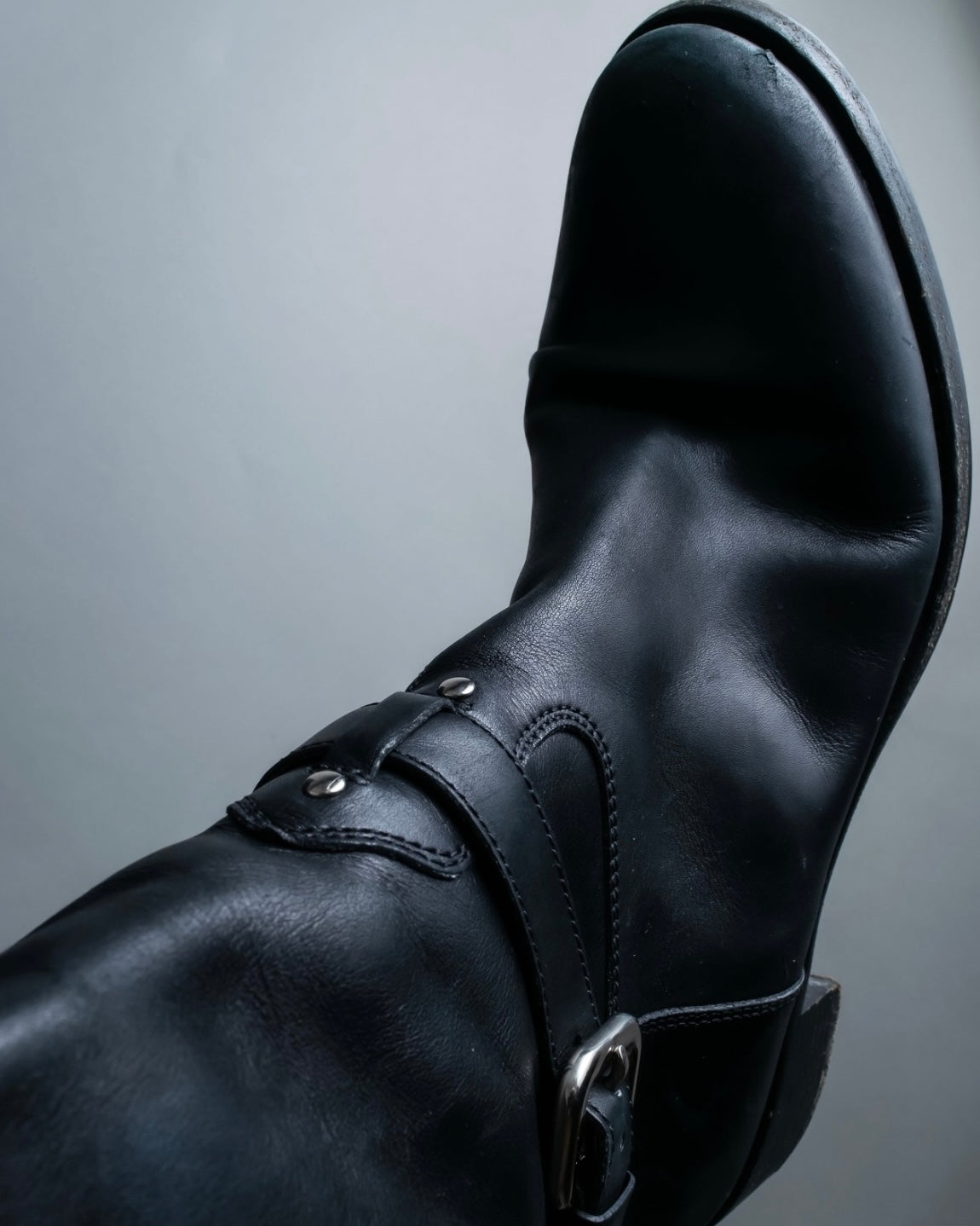 "PRADA" engineered leather boots