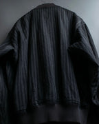 "Comme des Garcons Homme" distressed zip-up striped blouson