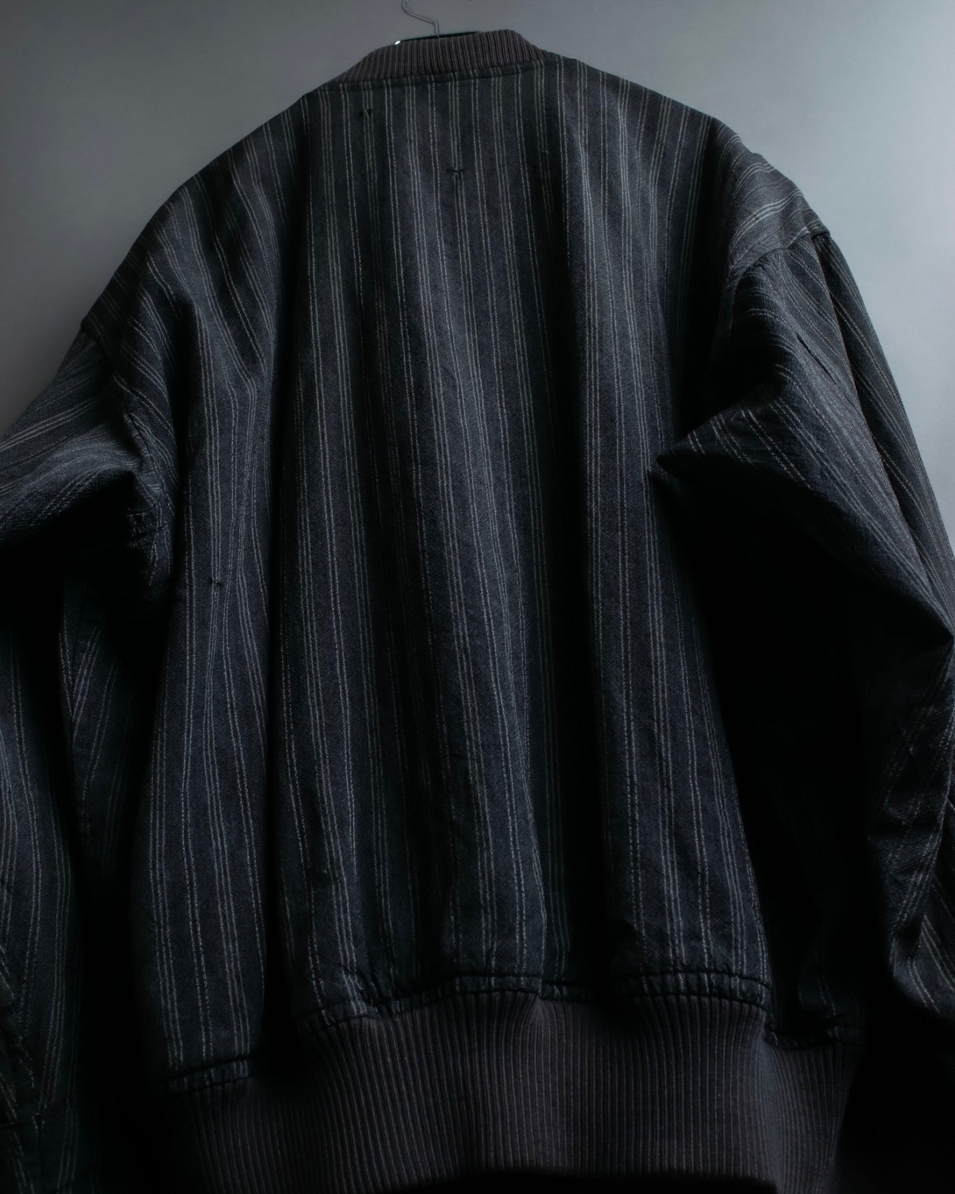 "Comme des Garcons Homme" distressed zip-up striped blouson