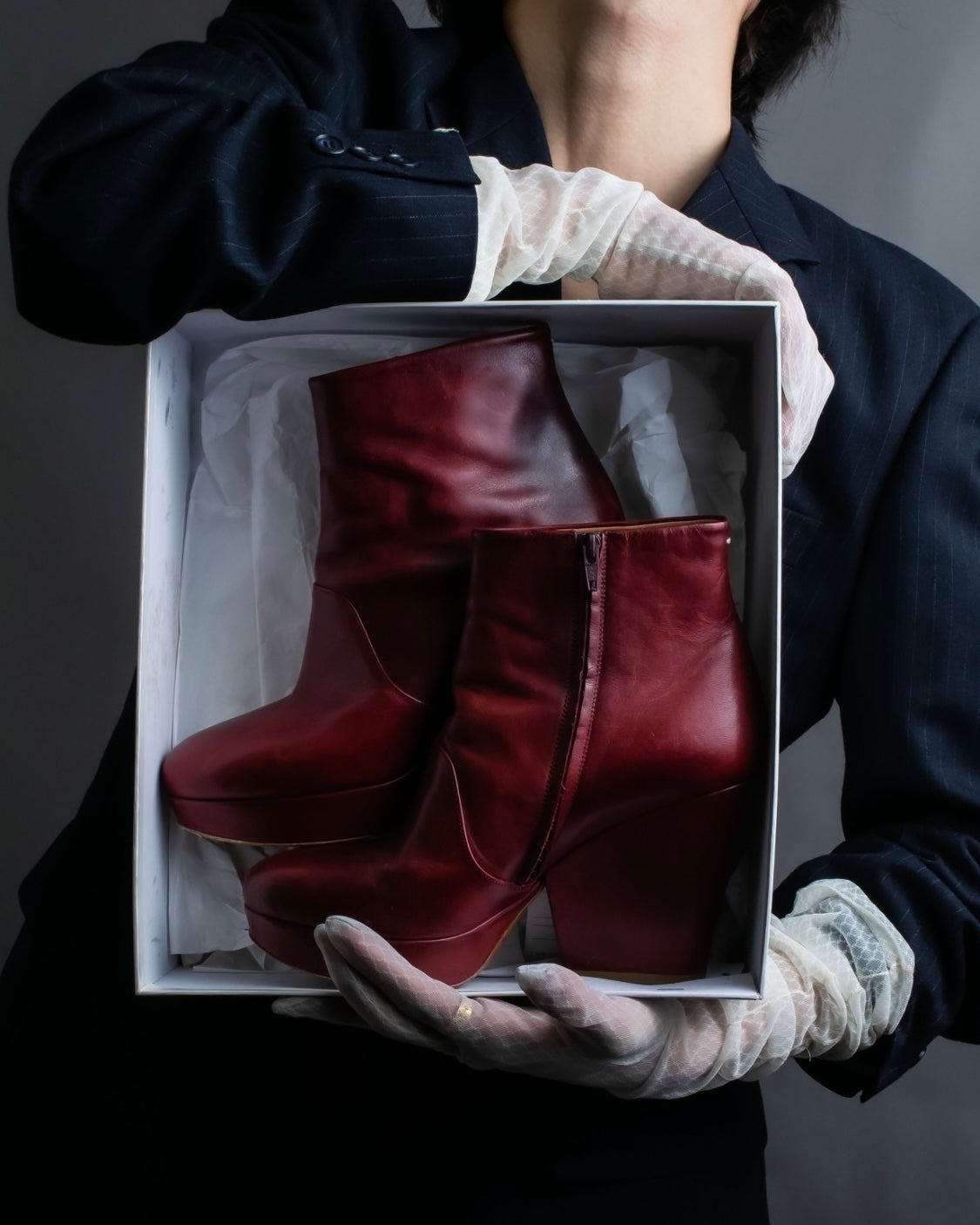"Maison Martin Margiela (2014 AW)" Cowhide grunge heel boots
