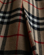 "Burberry's (70-80's)" Nova check side zip pleated skirt