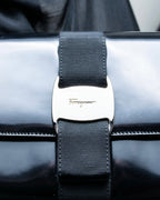 "Salvatore Ferragamo" enamel shoulder bag