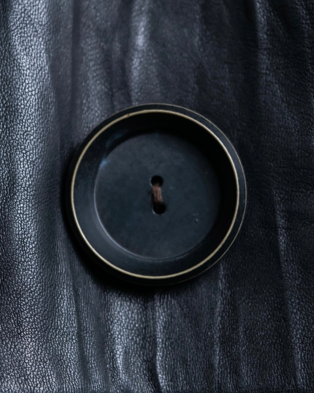"PEAU D' ANE" wide lapel leather coat