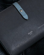 "CELINE" Strap large multi-function leather long wallet