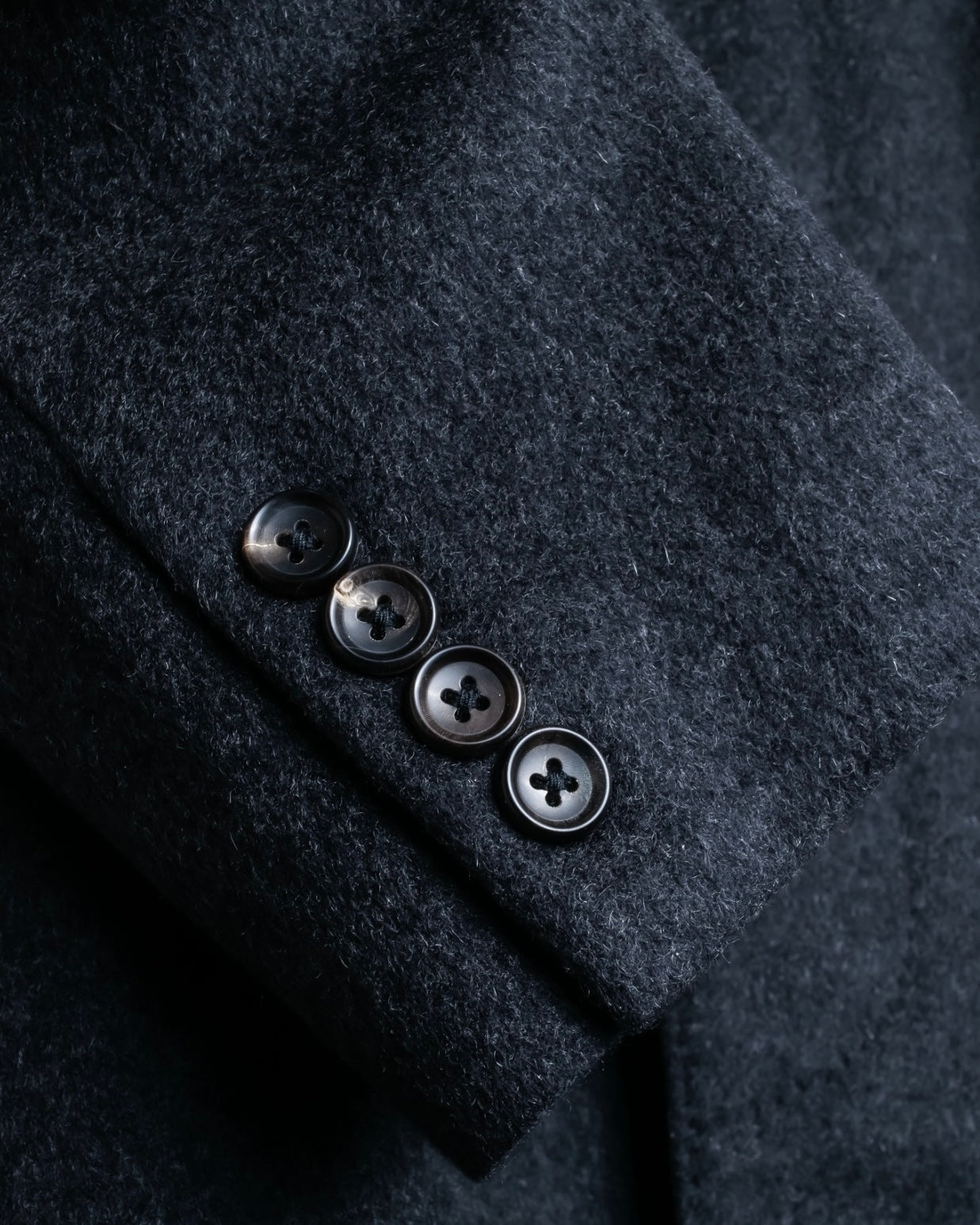 "VERSACE" fly-front double-breasted wool coat