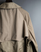 "SEEALL" patchwork designed maxi trench coat