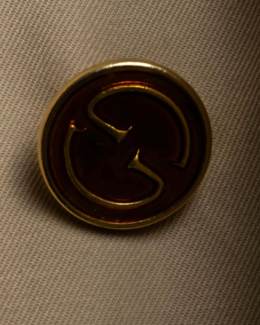 "GUCCI 70-80's" Big collar design oversize design trench coat