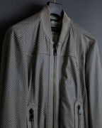 "Dolce & Gabbana" Leather mesh off-white blouson