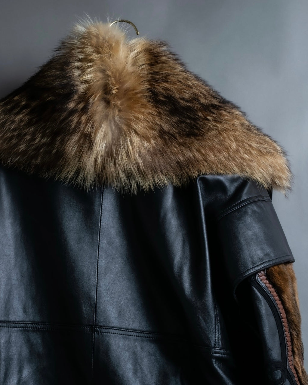 Vintage racoonfur leather blouson