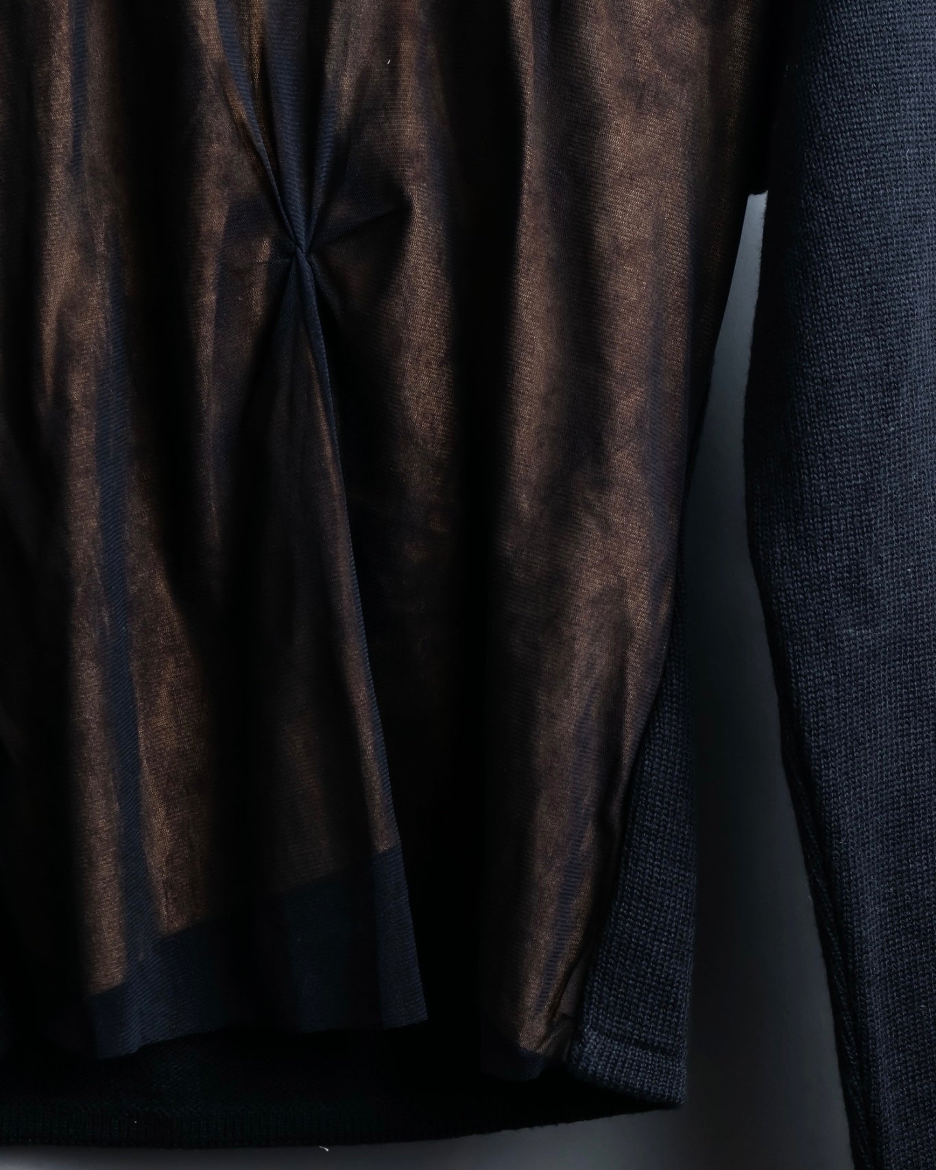 90's Italian sheer layered gathered knit