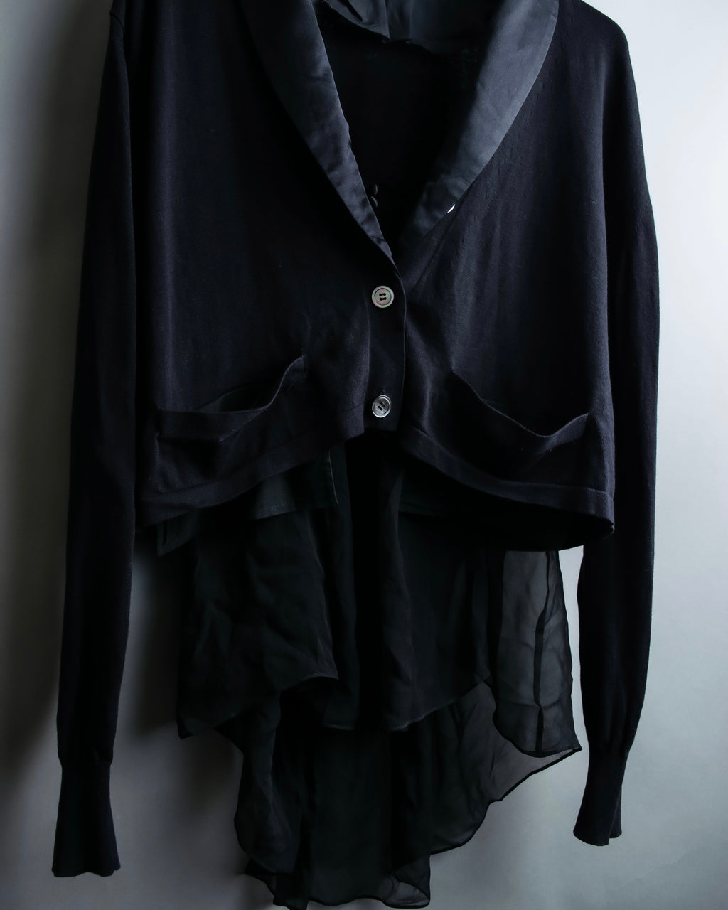 "sacai" Sheer corset layered cardigan jacket