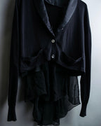 "sacai" Sheer corset layered cardigan jacket