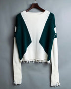 Distressed long sleeve knit