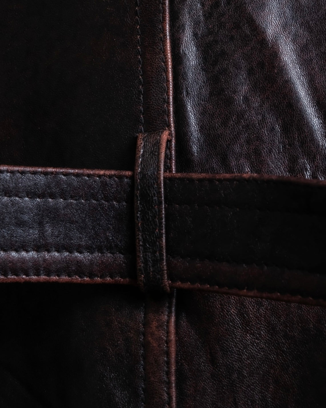 Vintage Thick Leather Red Trench Coat