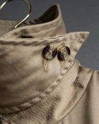 "SEEALL" patchwork designed maxi trench coat