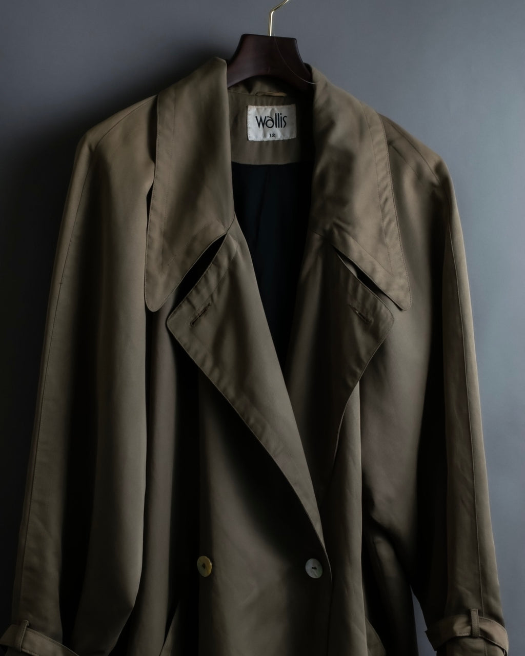 Vintage long collar raglan spring trench jacket