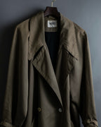 Vintage long collar raglan spring trench jacket