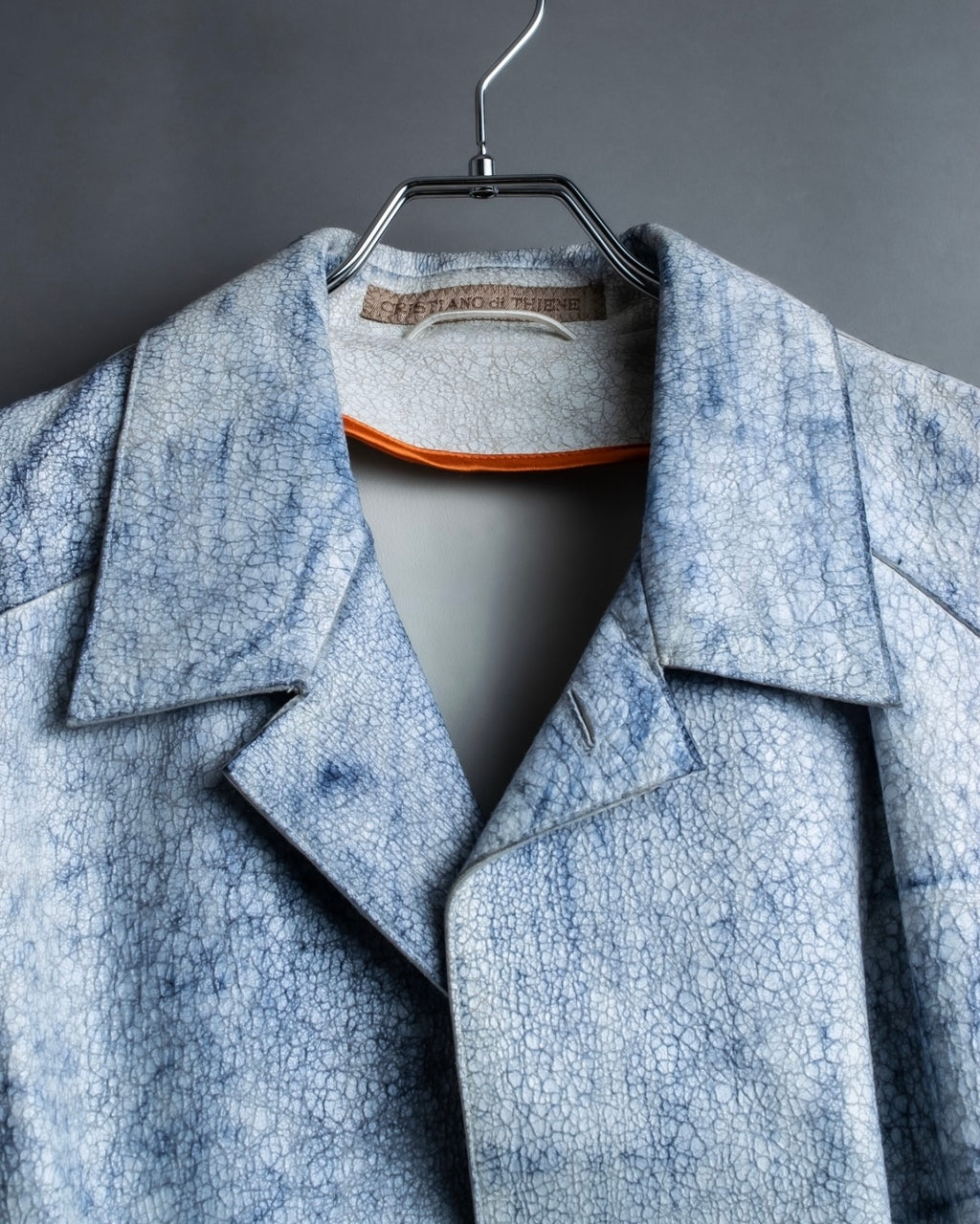 "CRISTIANO di THIENE"Crack design white leather jacket