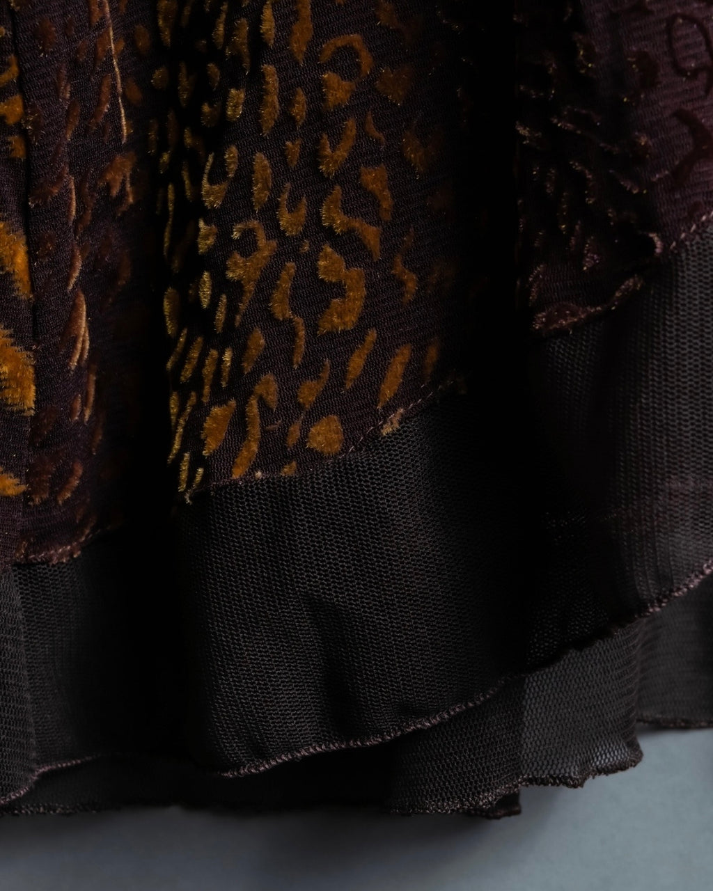 Vintage Leopard Print Sheer Dress Shirt