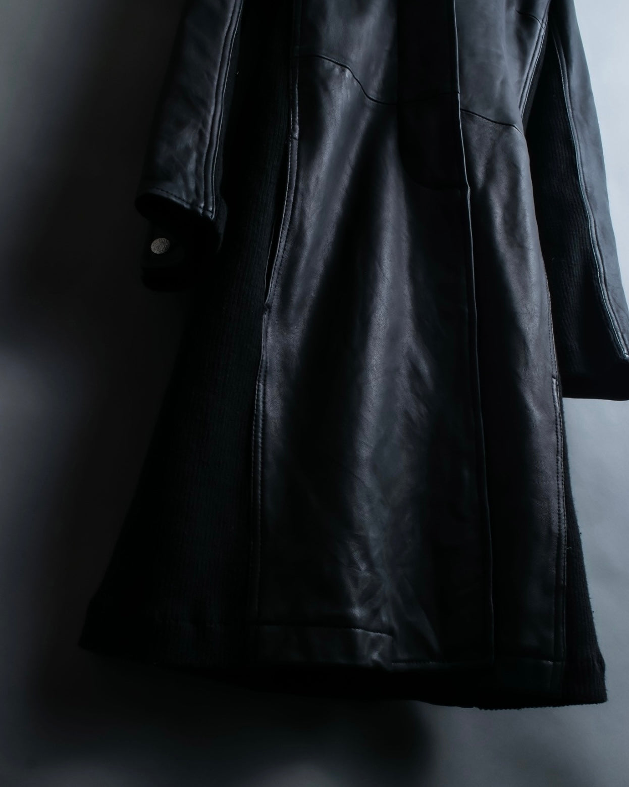 Vintage Leather x CORDUROY combination trench coat