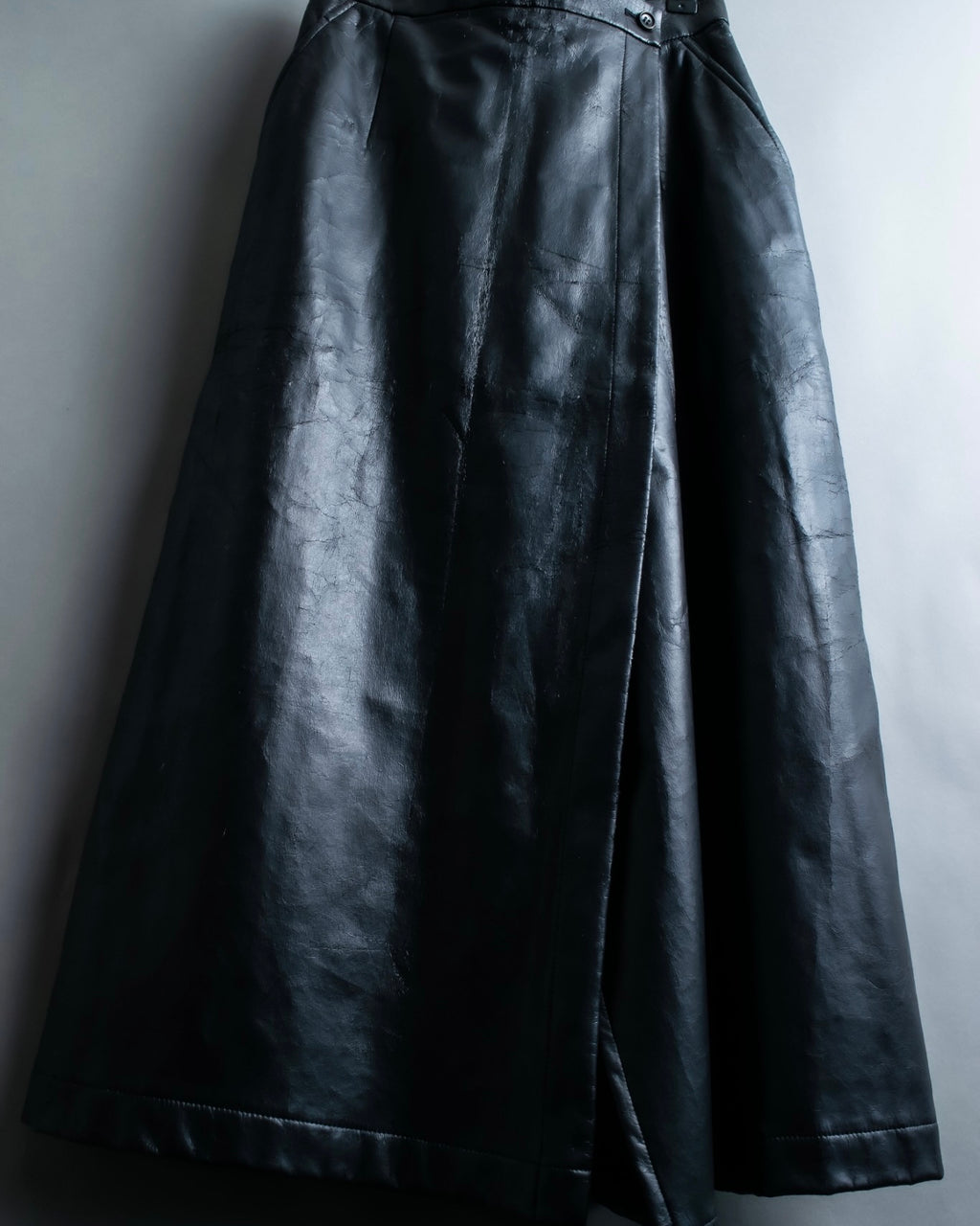 "Tricot Comme des Garçons" leather wrap skirt