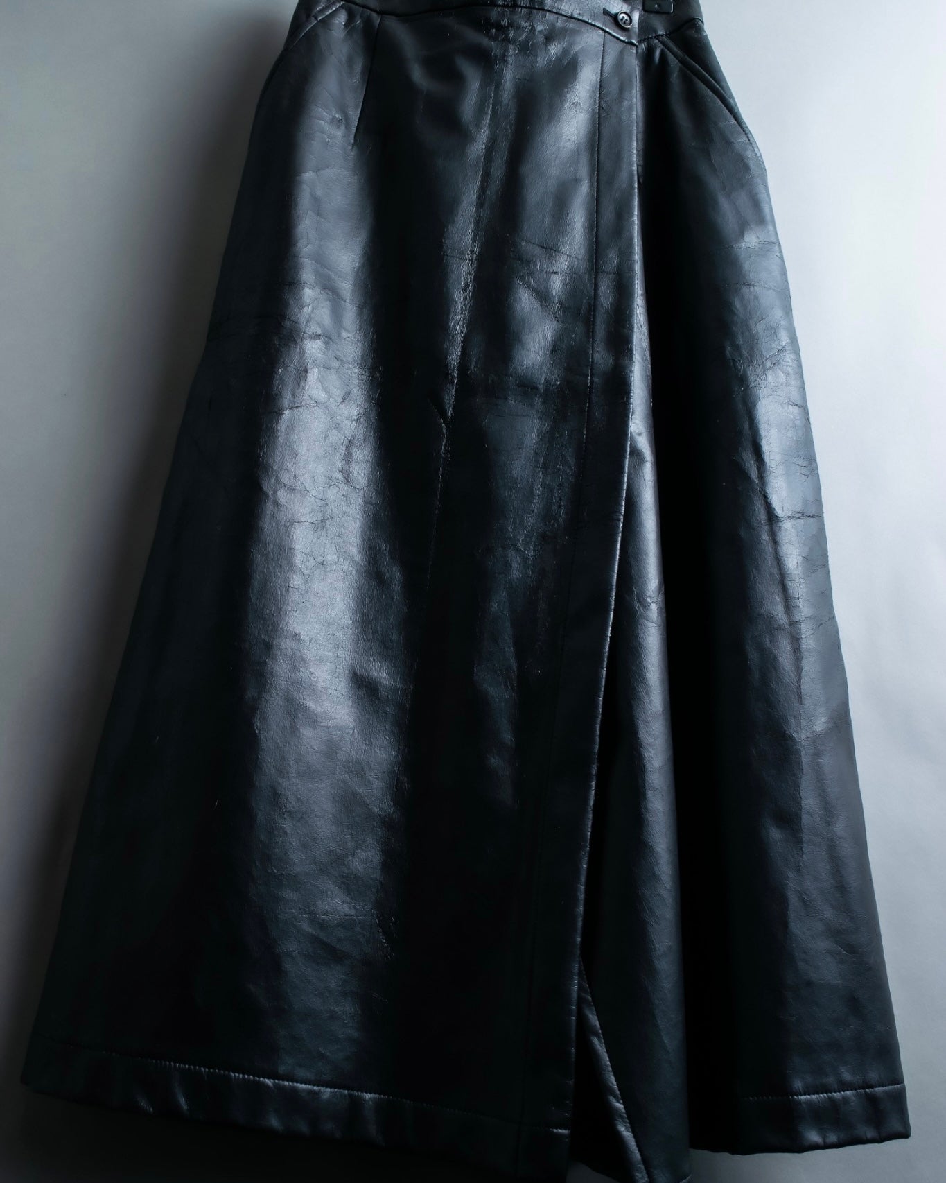 "Tricot Comme des Garçons" leather wrap skirt