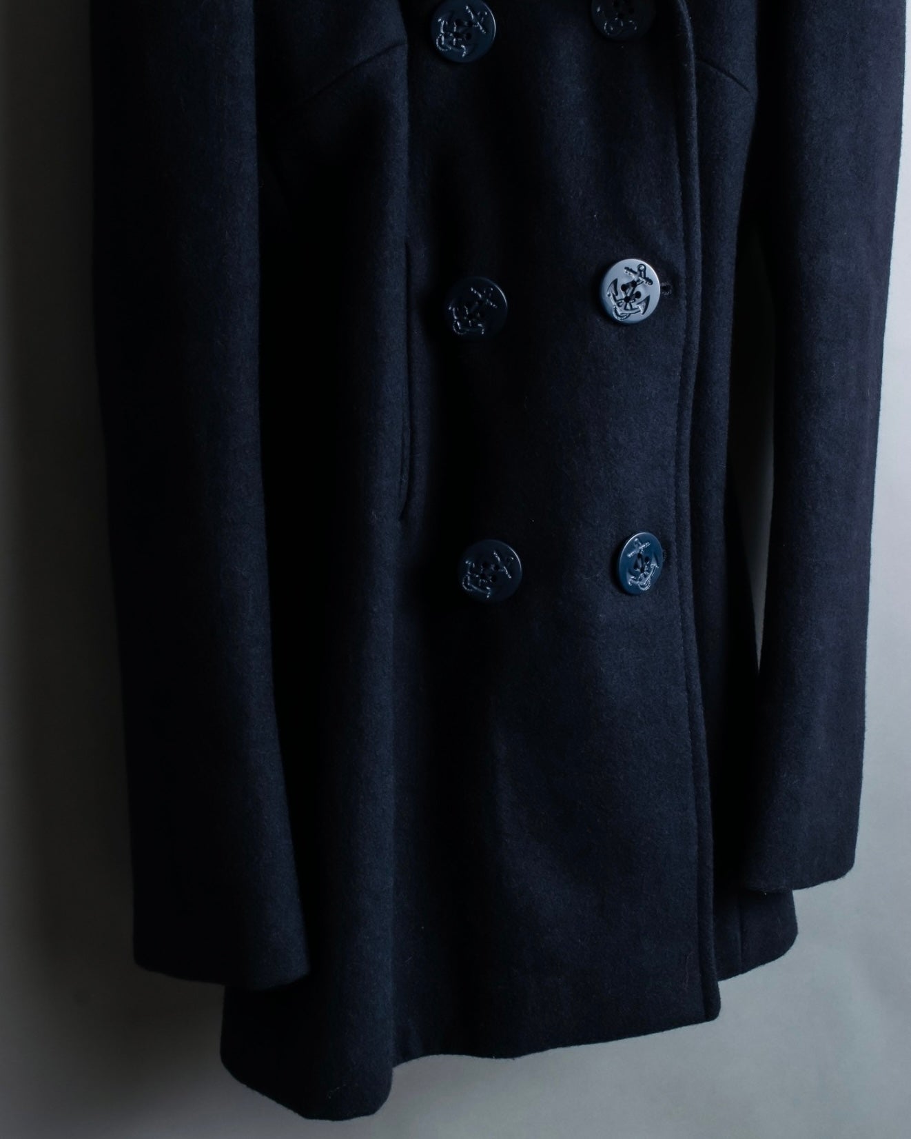 "D&G" Slim silhouette leather patch P coat