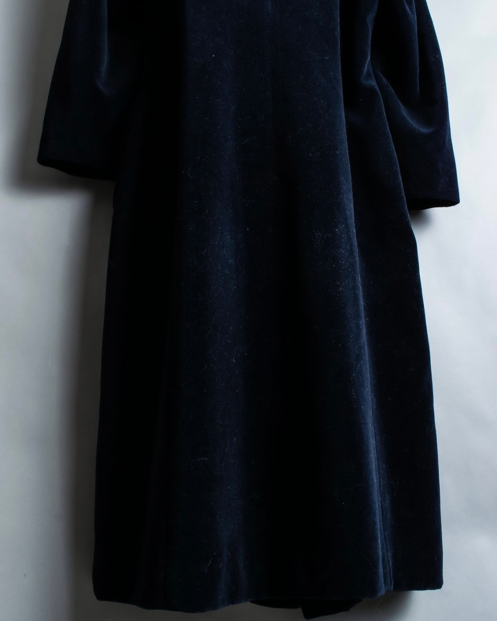 "Y's"Black navy velor double-breasted coat