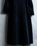 "Y's"Black navy velor double-breasted coat