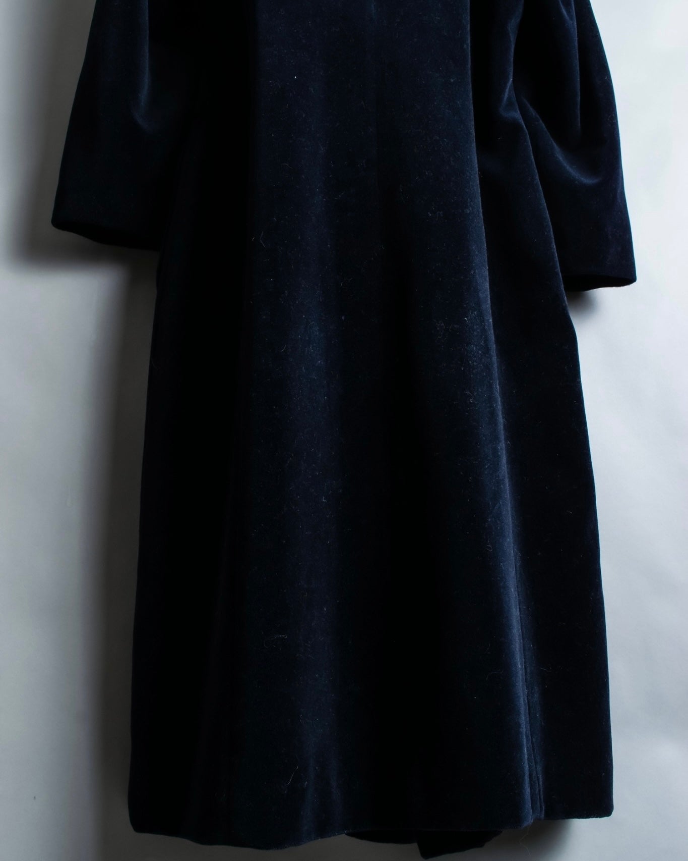 "Y's"Black navy velor double-breasted coat