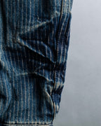 "Levi's Redloop" Aging process pencil stripe denim jacket