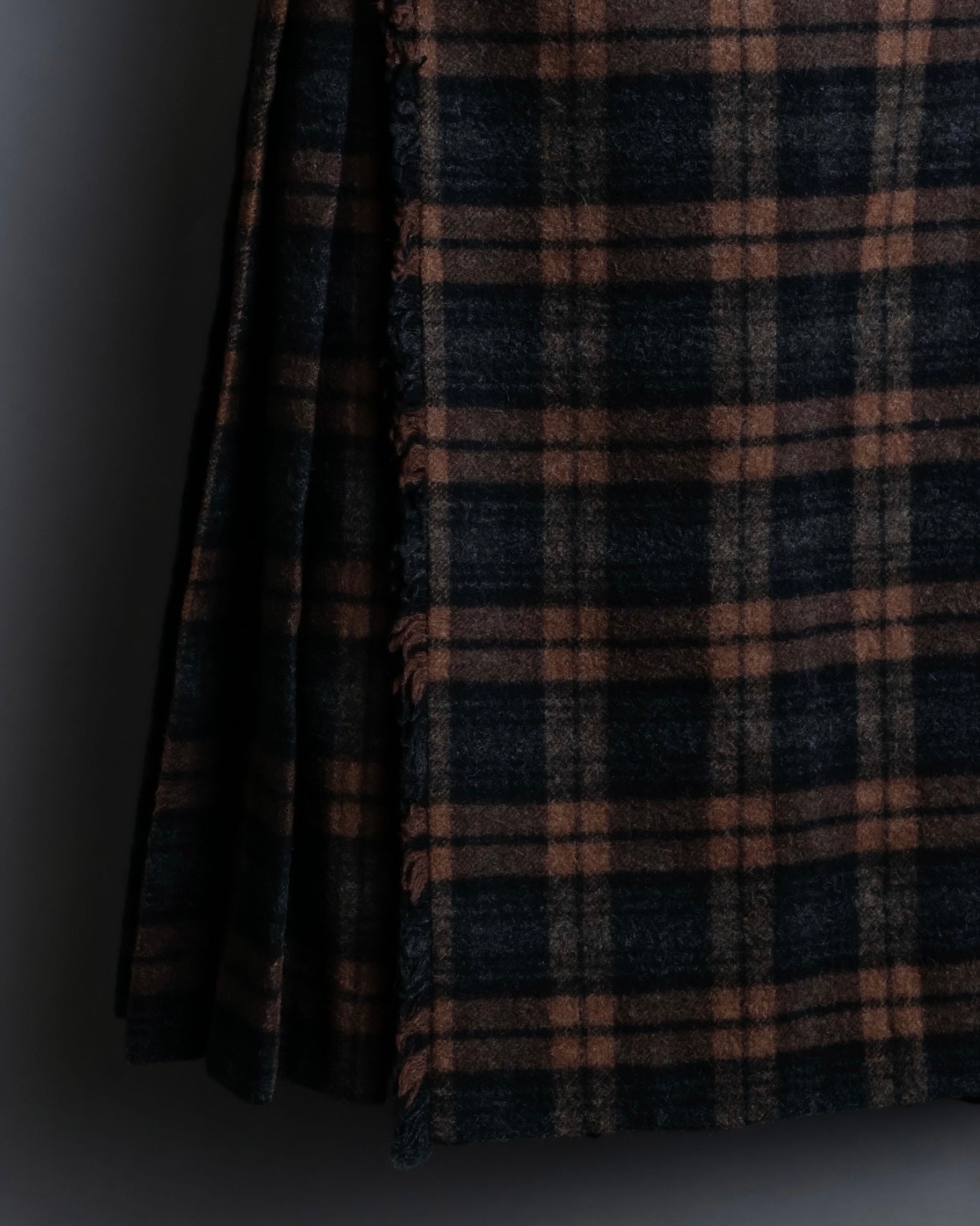 "PRADA" wool check unisex wrap skirt