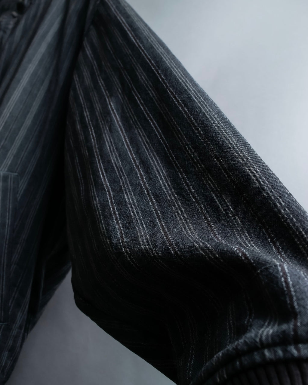 "Comme des Garcons Homme" distressed zip-up striped blouson