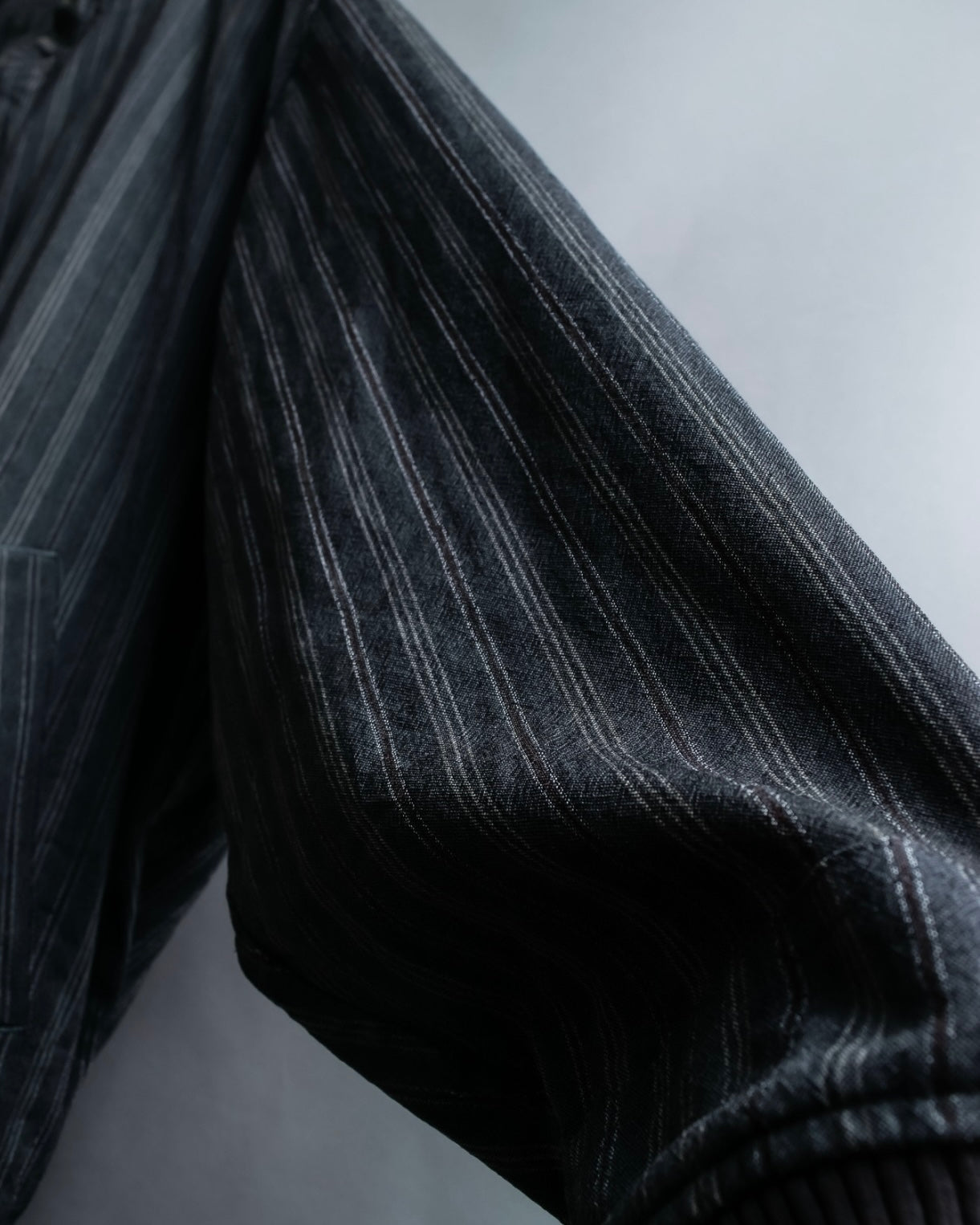 "Comme des Garcons Homme" distressed zip-up striped blouson