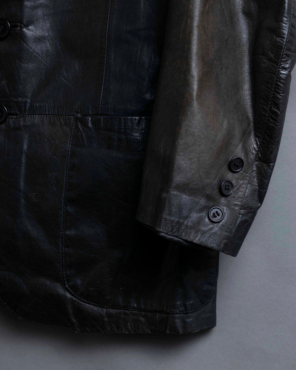 "Calvin Klein" Faded leather tailored jacket