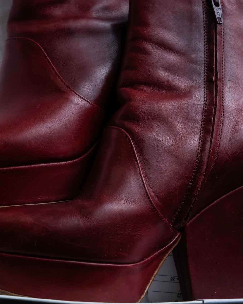 "Maison Martin Margiela (AW 2014)" Cowhide grunge heel boots