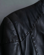 "Emporio Armani" leather stitch special design jacket