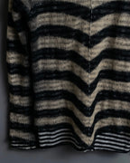 "Roen" Low gauge layered border knit