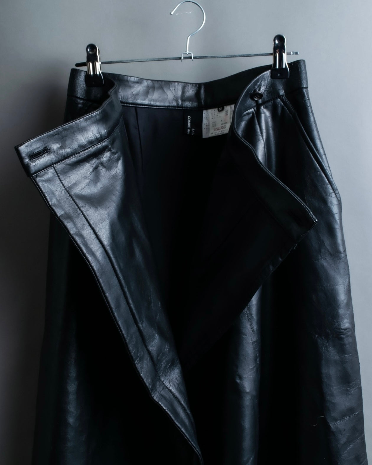 "Tricot Comme des Garçons" leather wrap skirt
