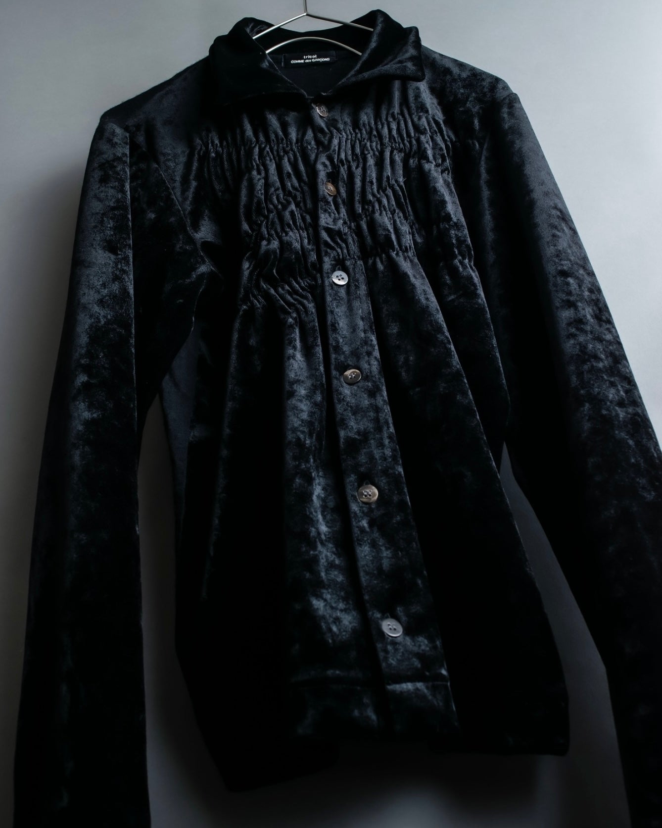 "tricot COMME des GARCONS" Mad velour avant-garde gathered shirt