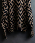 "GIORGIO ARMANI" Geometric pattern rib wool knit