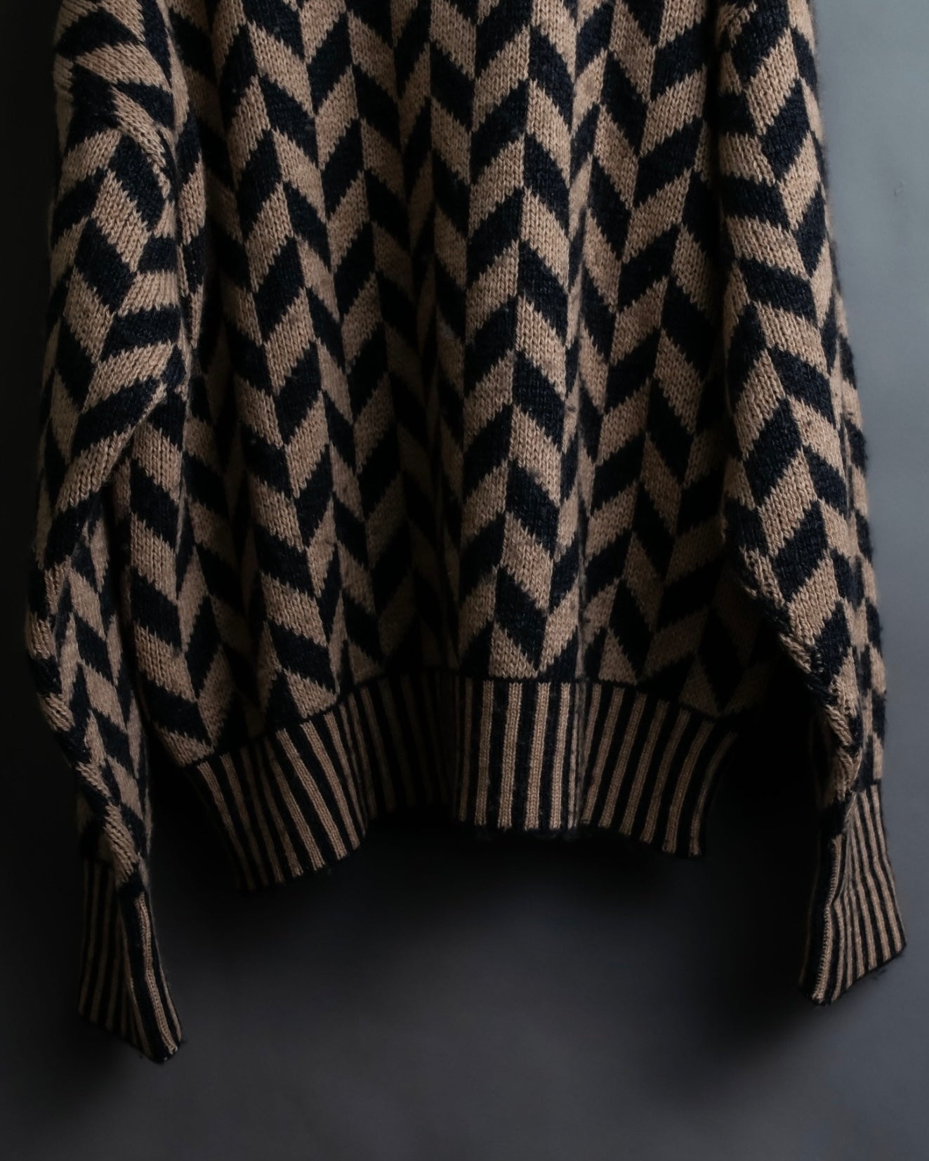 "GIORGIO ARMANI" Geometric pattern rib wool knit