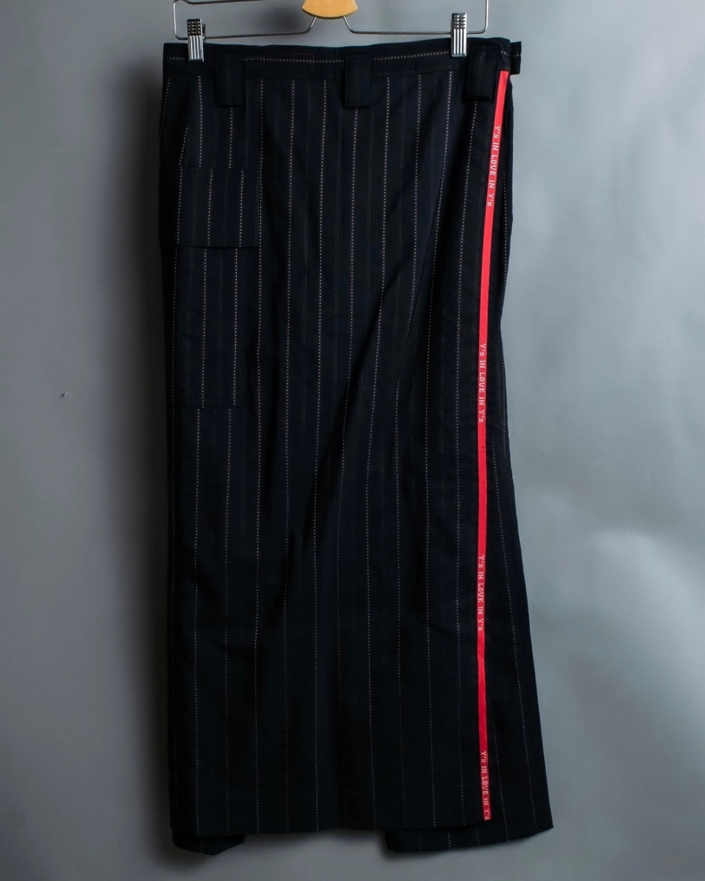 "Y's" Red Line Striped Wrap Pants Design Setup