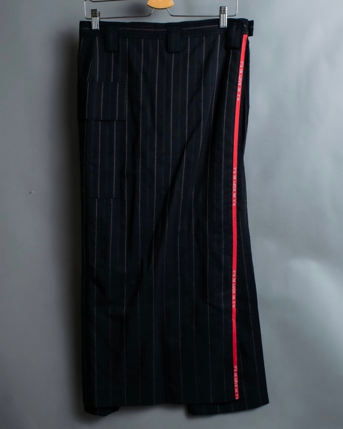 "Y's" Red Line Striped Wrap Pants Design Setup