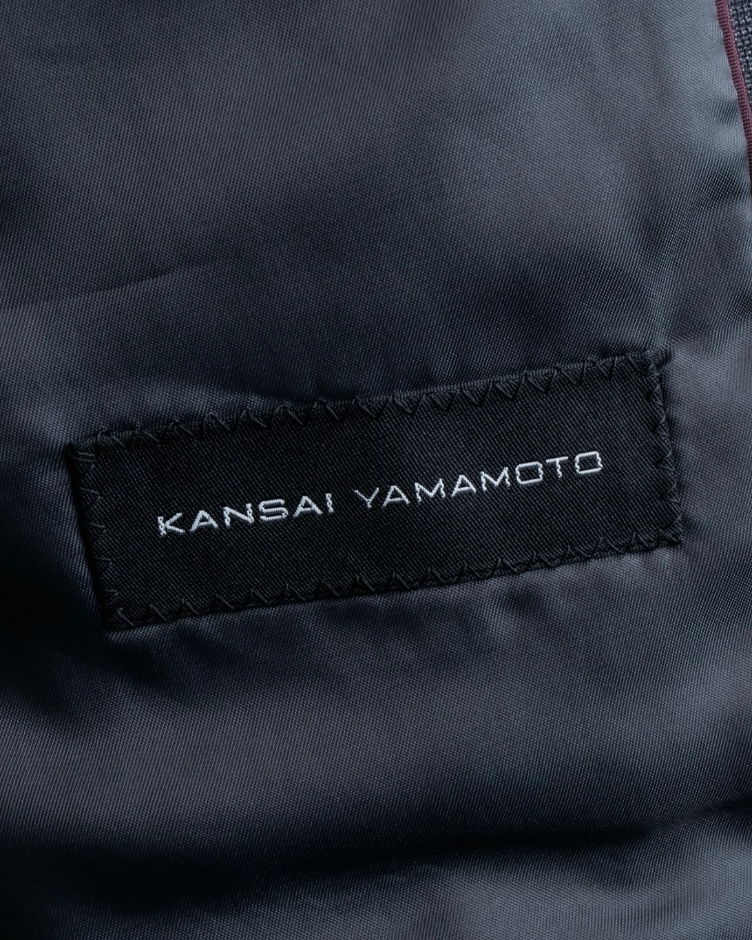 "KANSAI YAMAMOTO" Grey hidden check three-piece set up